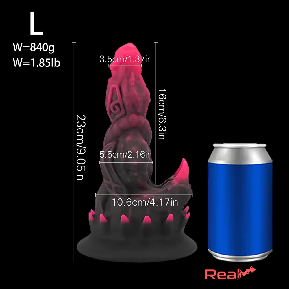 6.69in 7.87in 9.05in Fantasy Big Monster Spiked Silicone Soft Male Dildo - Real Dildo