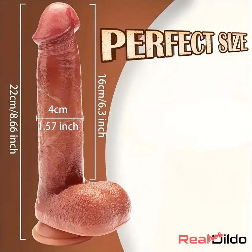 8.66in Lifelike Large Silicone Soft Skin Feeling Suction Cup Dildo Penis Sex Real Dildo