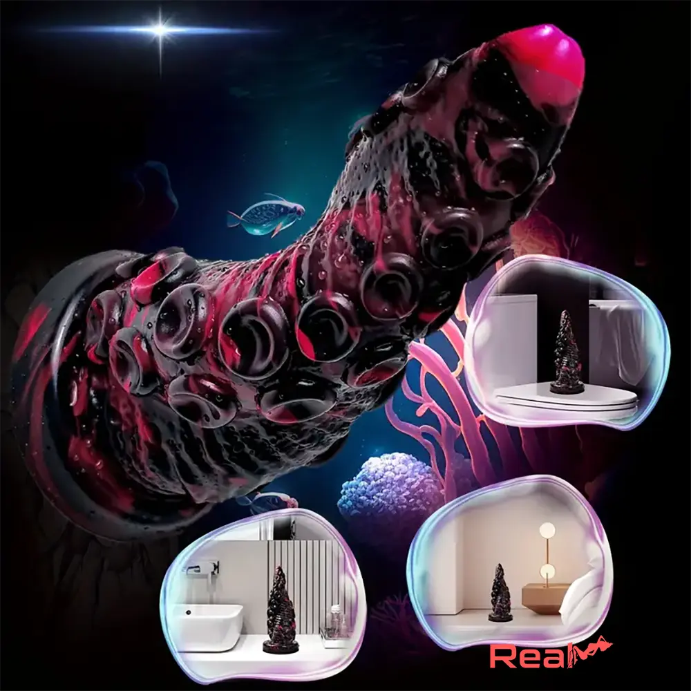 7.87in Fantasy Monster Octopus Tentacle Silicone Ergonomic Cock Dildo Real Dildo