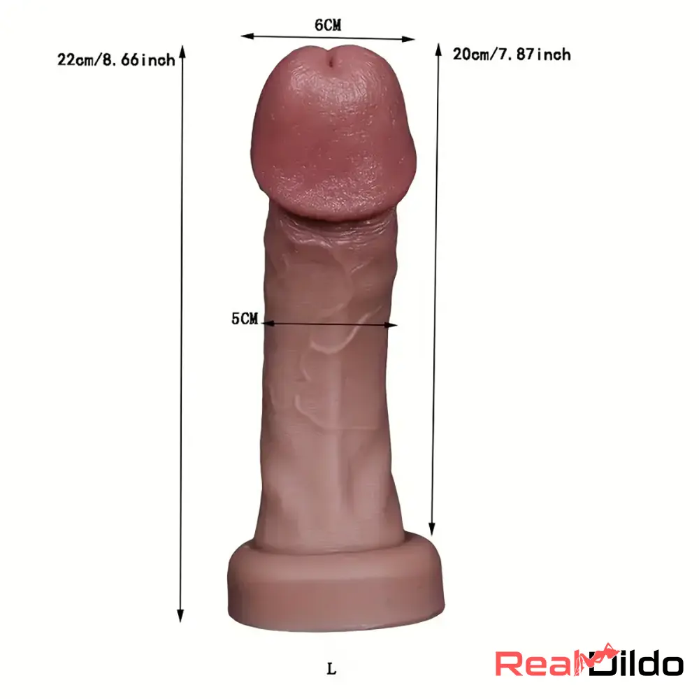 6.5in 7.09in 8.66in Sexy Big Head Silicone Soft Realistic Skin Feeling Dildo - Real Dildo