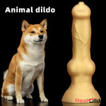 3.81in 7.48in Gold Silicone Soft Small Dog Dildo For Anal Vaginal Sex Love Real Dildo