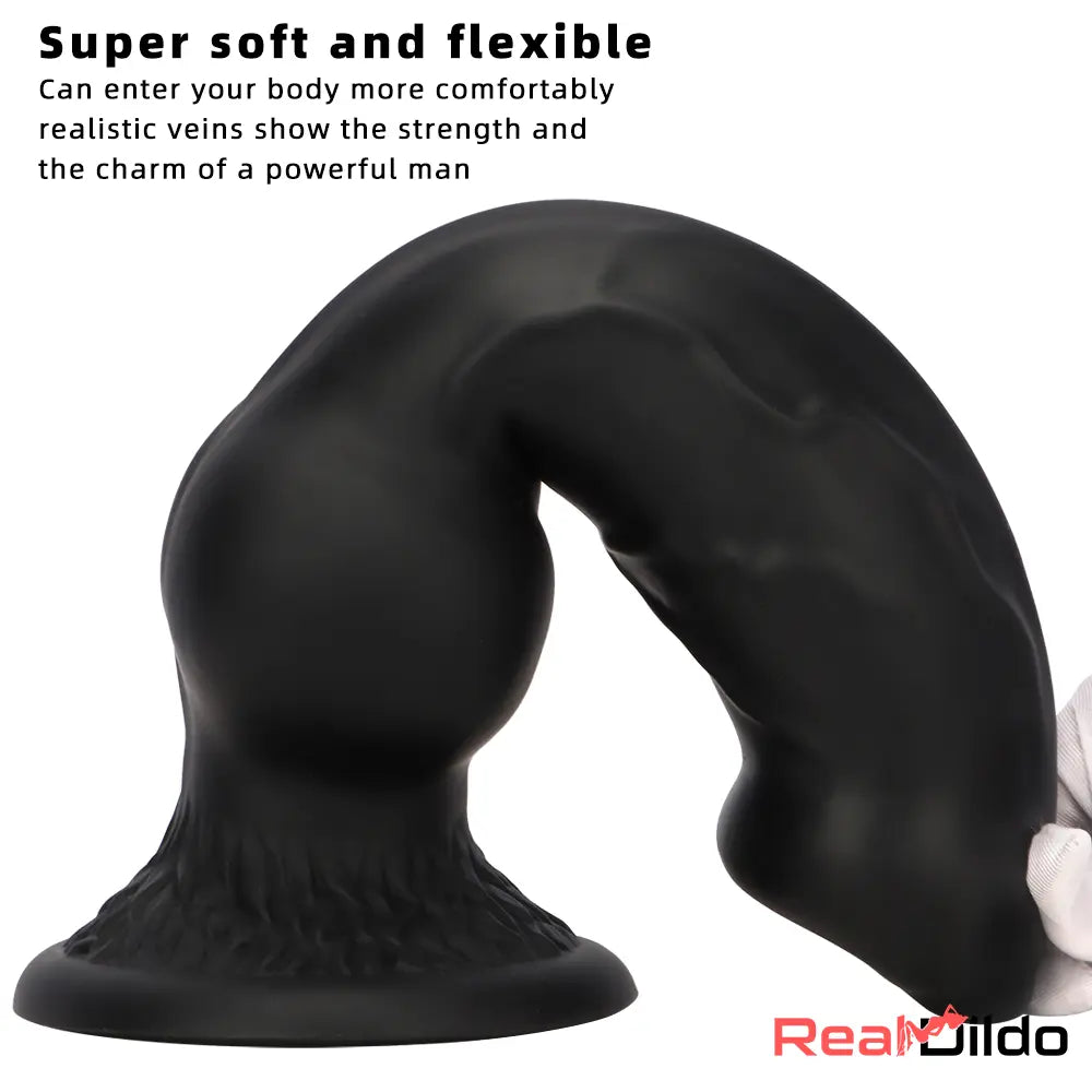 7.28in 7.48in 9.64in 10.62in 13in Big Black Silicone Dog Cock Animal Dildo Real Dildo