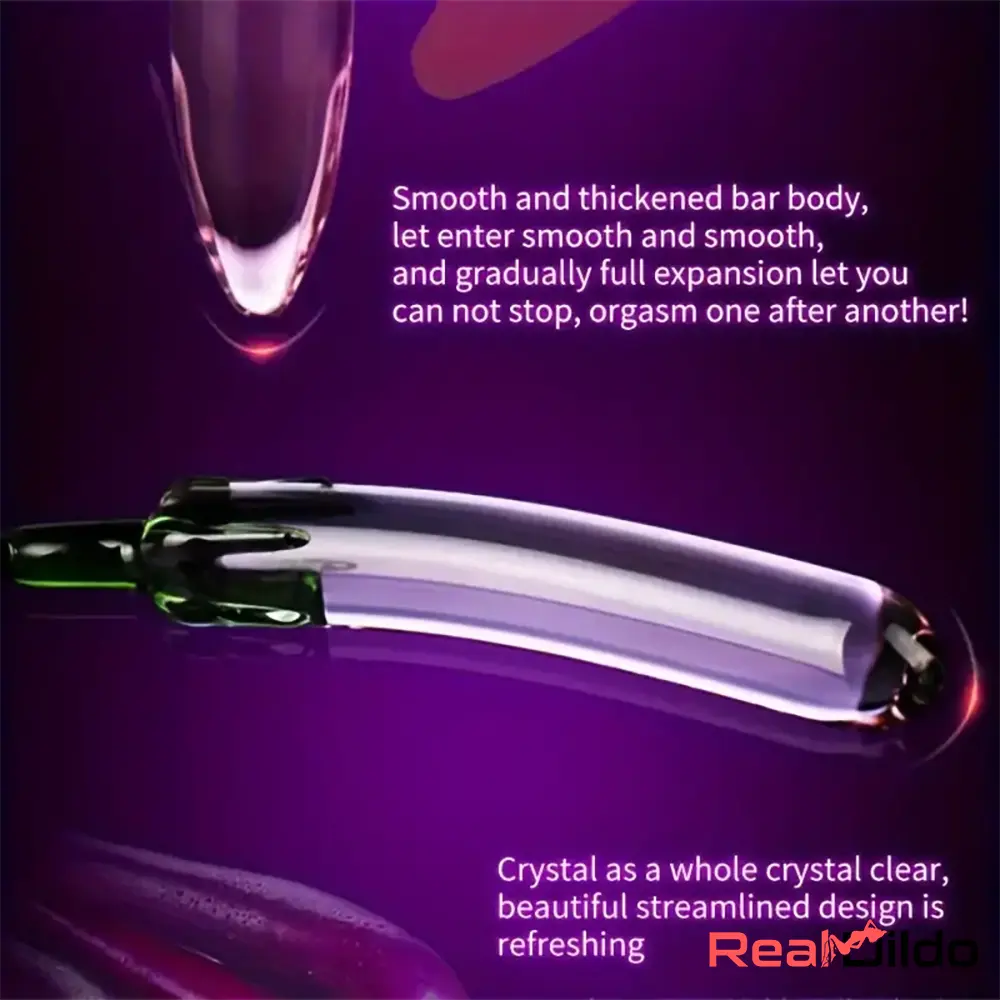 6.2in 7.5in 7.7in Discreet Colors Fruit Vegetable Crystal Glass Anal Plug Dildo Real Dildo