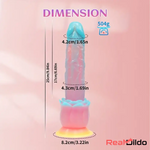 9.84in Silicone Soft Luminous Fantasy Cock Dildo With Rose Flower Base Real Dildo