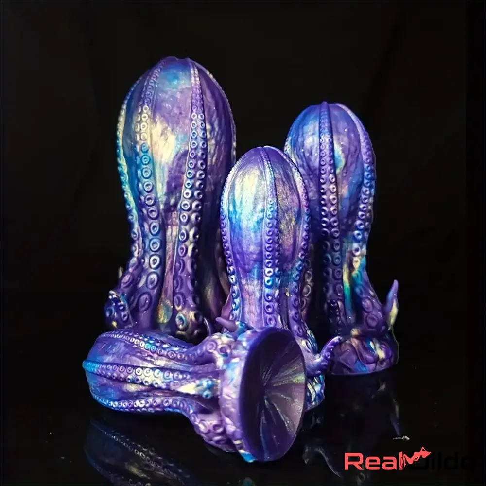 5.5in 6.3in 8.26in 9.64in Gourd Egg Starry Sky Silicone Octopus Odd Dildo - Real Dildo
