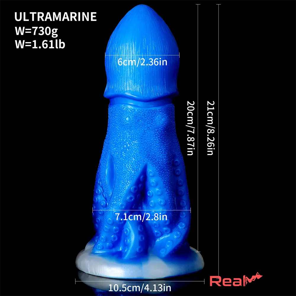 8.26in Fantasy Big Octopus Tentacle Silicone Soft Dildo Anal Masturbator Real Dildo
