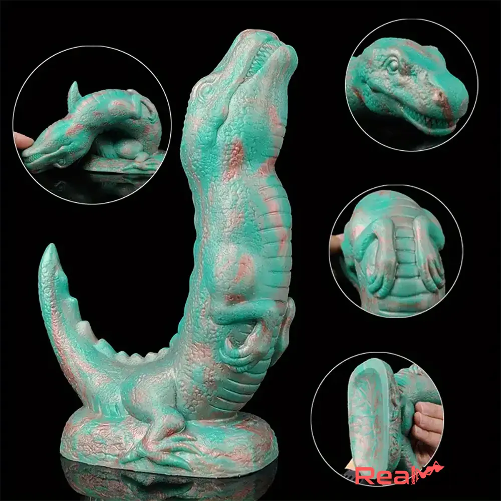 8.66in Animal Dinosaur Monster Silicone Thick Soft Dildo For Orgasm - Real Dildo