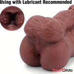 6.3in Premium 3D Real Silicone Flexible Ebony Dildo Soft Pocket Pussy Real Dildo