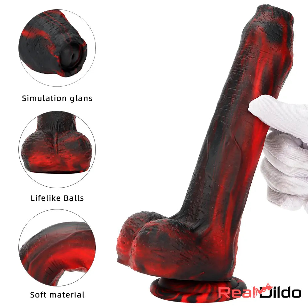 8.46in Large Uncut Silicone Soft Mixed Color Anal Dildo Adults Sex Toy Real Dildo