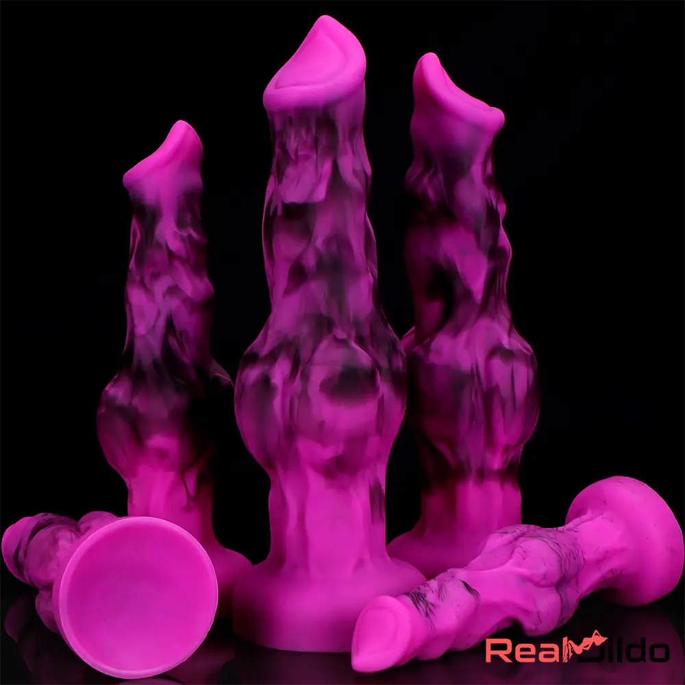 6.65in 7.63in 8.3in 9.25in 10.03in Odd Dog Knot Silicone Soft Real Dildo - Real Dildo