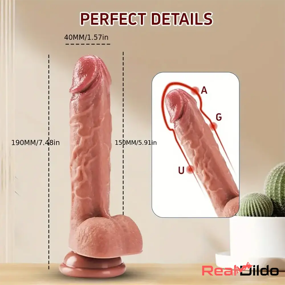 7.48in Realistic Silicone Soft Dildo For Female Male Love Pleasure Real Dildo