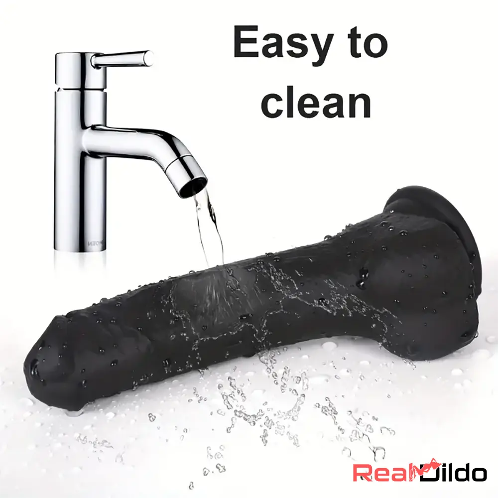 7.28in 8.27in 10.04in Soft Real Skin Ebony Big Looking Silicone G Spot Dildo Real Dildo