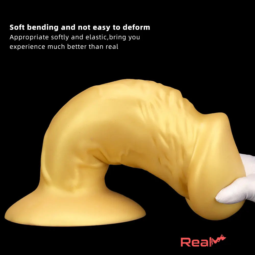 13.38in Super Long Big Silicone Soft Gold Dildo Vaginal Orgasm Masturbator Real Dildo