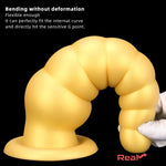 10.63in Soft Silicone Big Gold Butt Plug Dildo For Anal Expansion Toy Real Dildo