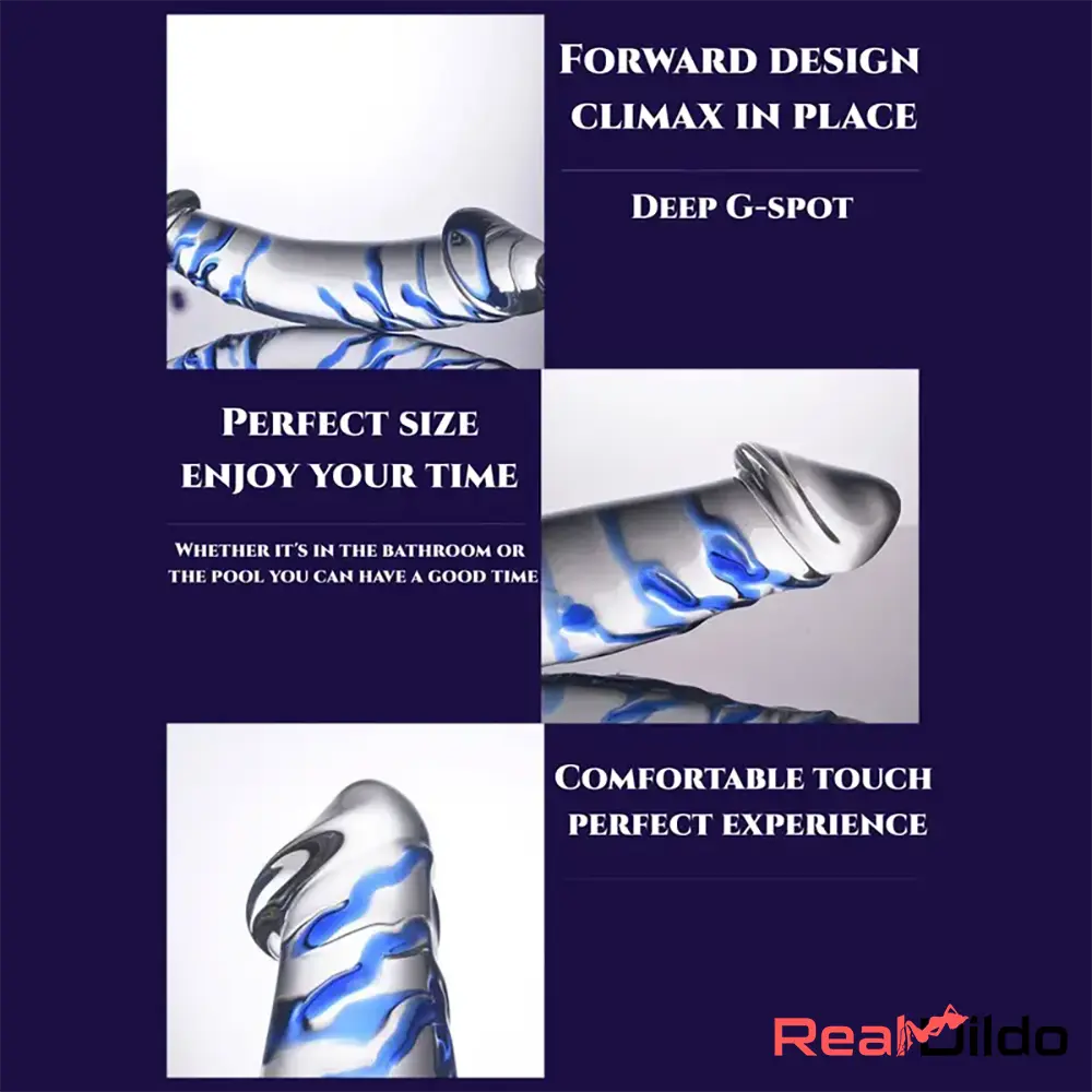 11.02in Clear Elegant Double Heads Glass Crystal Large Dildo Massager Real Dildo