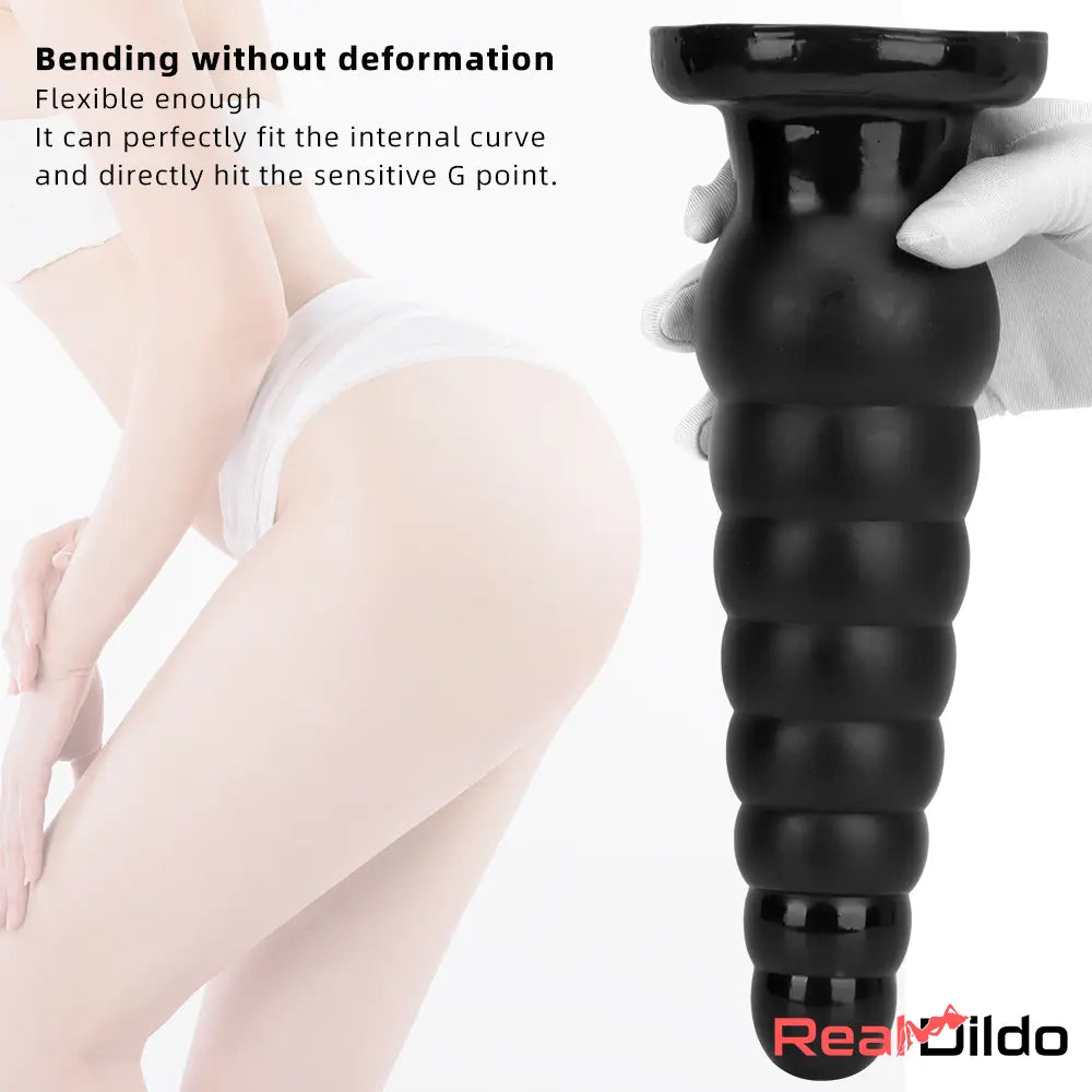 10.63in Realistic Big Silicone Black Dildo Butt Plug For Clit Expansion Real Dildo