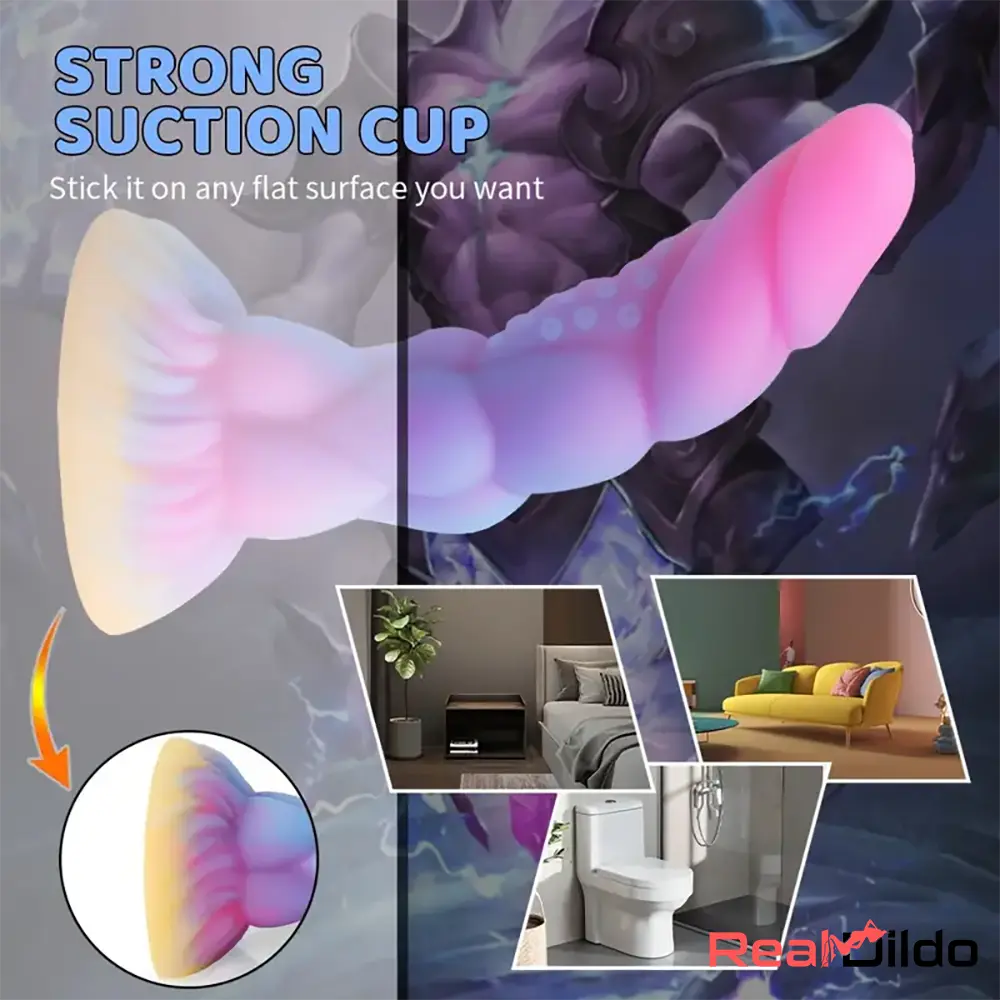 8.14in Flexible Silicone Big Dildo Luminous Monster For Vaginal Stimulation - Real Dildo