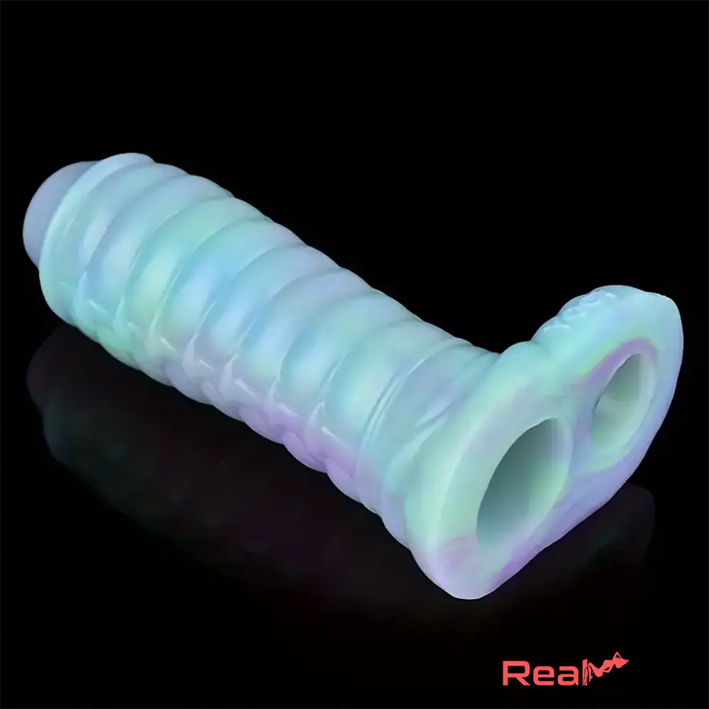 5.39in Lifelike Silicone Soft Dildo Sleeve Snake Glowing Cock Extender - Real Dildo
