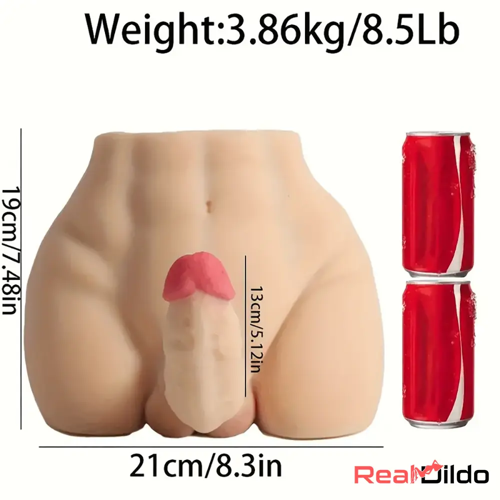 5.12in Top Quality Real Silicone Flexible Dildo With 8.5lb Sex Doll Torso - Real Dildo
