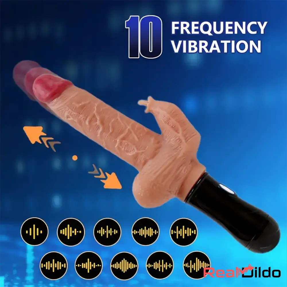5.5in Lifelike Silicone Handle Soft Thrusting Swing Hot Vibrating Dildo - Real Dildo