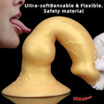3.81in 7.48in Gold Silicone Soft Small Dog Dildo For Anal Vaginal Sex Love Real Dildo