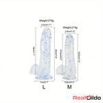 7.3in 7.9in Medical Silicone Confetti Clear Suction Cup Skin Feeling Dildo - Real Dildo