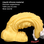 14.56in Gold Liquid Large Soft Long Fantasy Silicone Male Female Dildo - Real Dildo