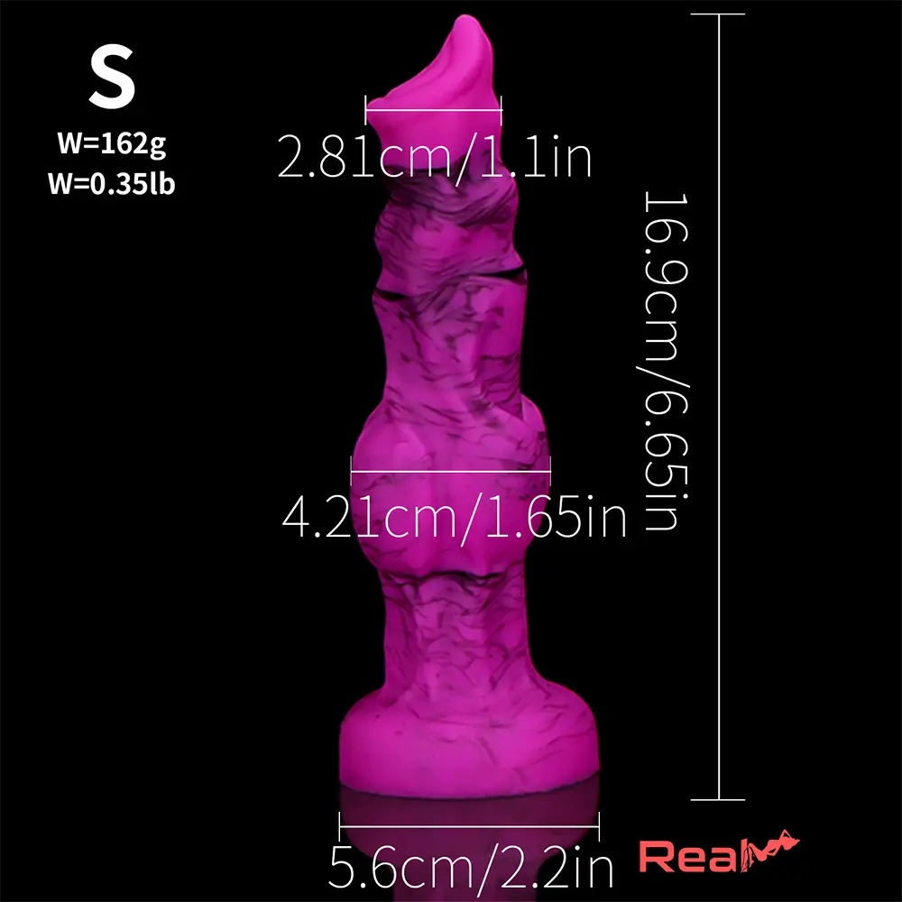 6.65in 7.63in 8.3in 9.25in 10.03in Odd Dog Knot Silicone Soft Real Dildo - Real Dildo
