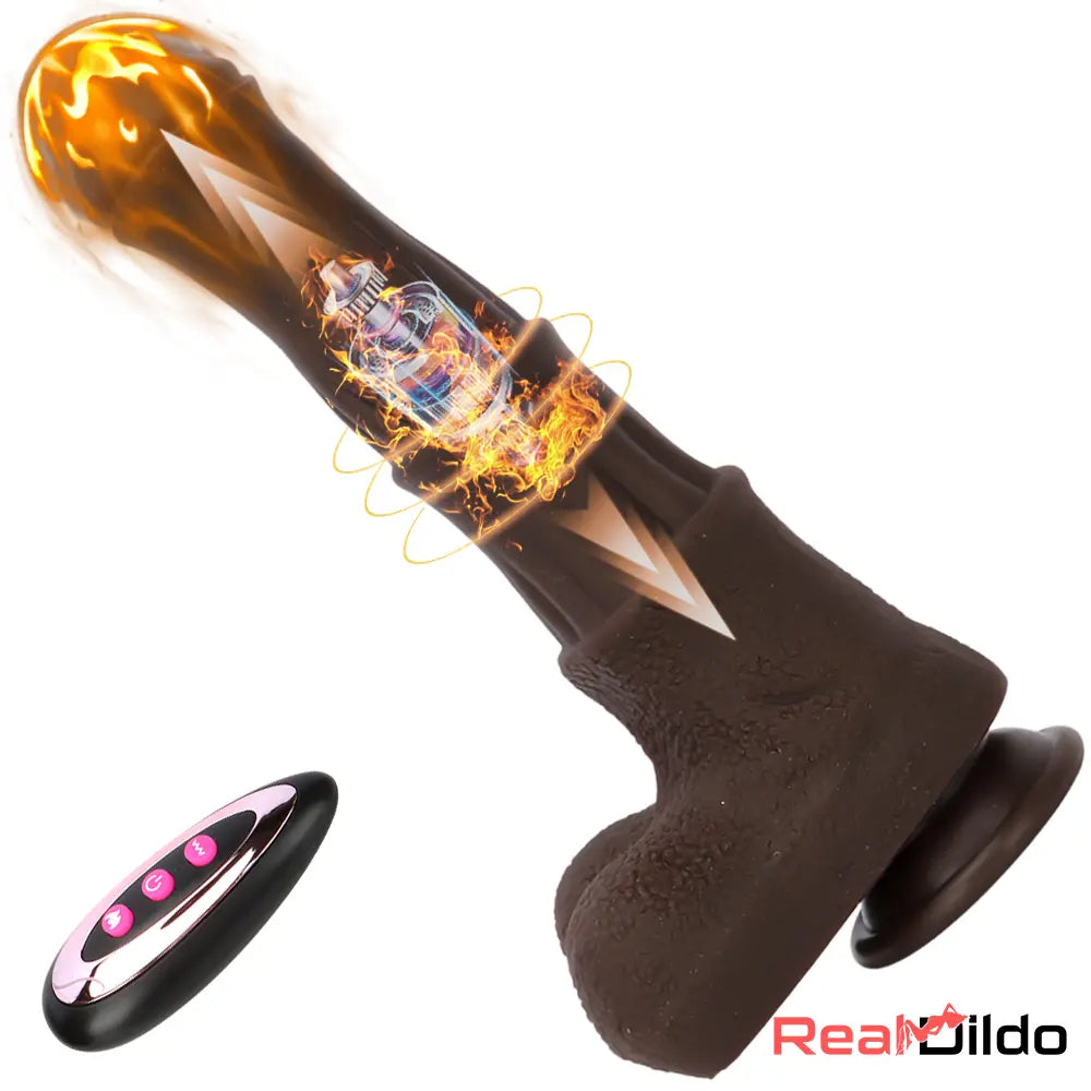 9.05in 4in1 Heating Thrusting Vibrating Rotation Remote Horse Discreet Dildo Real Dildo