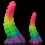 6.34in 8.66in Silicone Soft Rainbow Cock Tentacle Luminous Intimate Dildo Real Dildo
