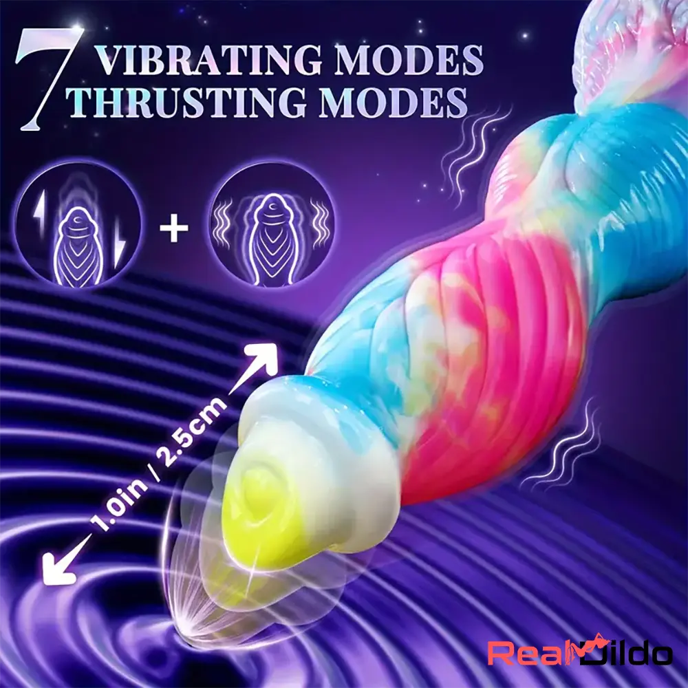 10.2in Odd Big Soft Silicone Monster Thrusting Vibrating Real Dildo Real Dildo