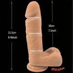 8.46in Realistic Large Silicone Soft Anal Double Layer Dildo For G-Spot Real Dildo