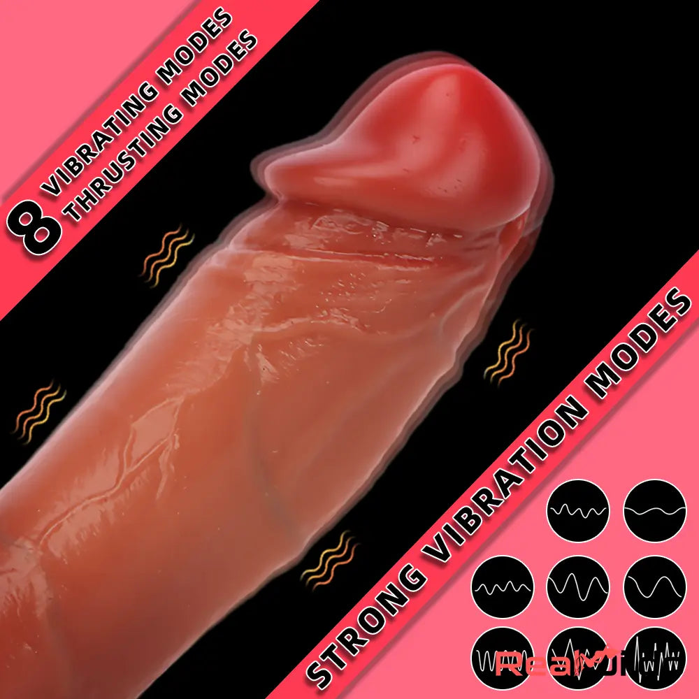 9.05in Realistic Auto Heating Thrusting Vibrating Dildo For Vagina Orgasm Real Dildo
