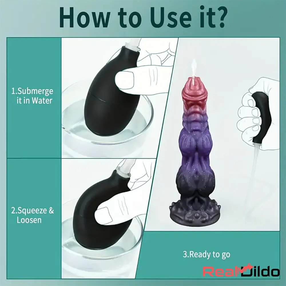 9.4in Fantasy Monster Silicone Soft Ejaculating Dildo Vaginal Anal Sex Toy - Real Dildo