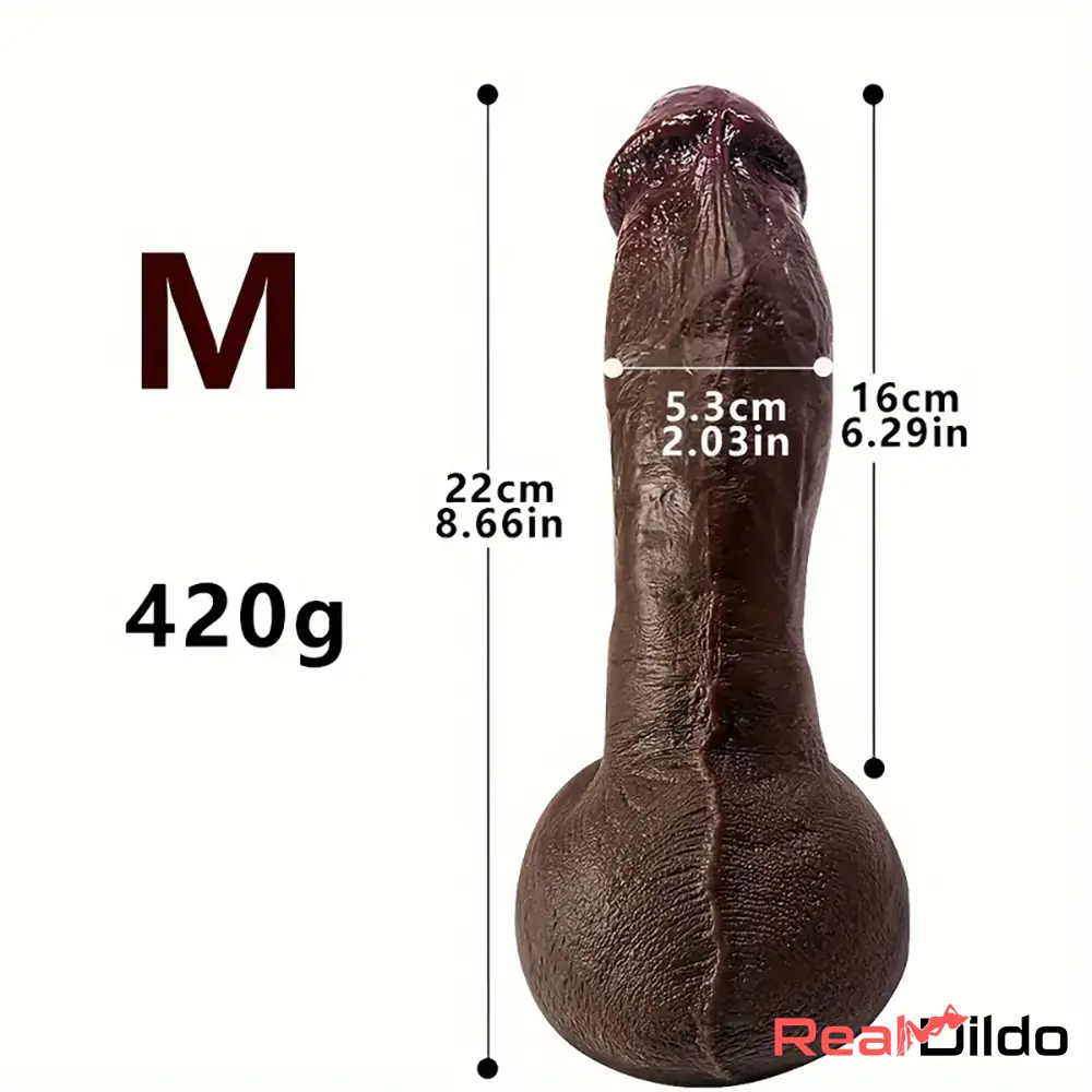 8.07in 8.66in 9.44in Ebony Silicone Soft Real Big Dildo For Pleasure Women Real Dildo