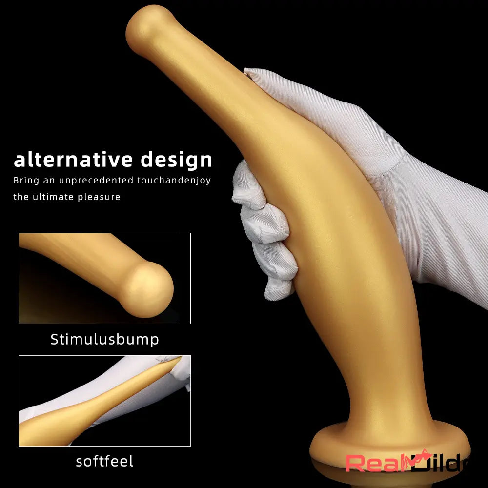6.7in 11.41in Gold Beer Bottle Silicone Soft Big Anal Butt Plug Thick Dildo - Real Dildo