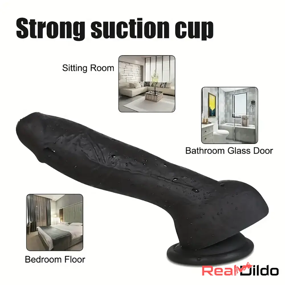 7.28in 8.27in 10.04in Soft Real Skin Ebony Big Looking Silicone G Spot Dildo Real Dildo