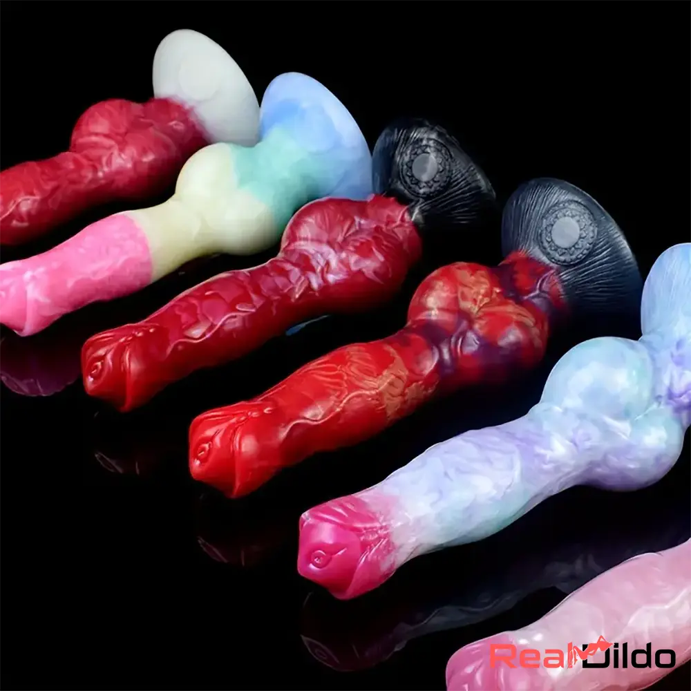 8.03in Fantasy Big Dog Knot Silicone Soft Dildo For G-Spot Stimulation Play Real Dildo