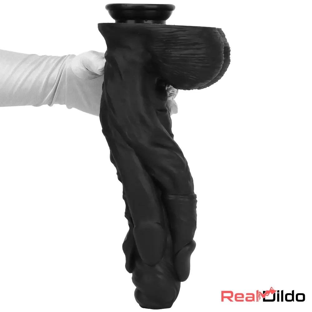 11.41in 12.6in 15in Super Big Silicone Soft Black Fantasy Massager Dildo Real Dildo