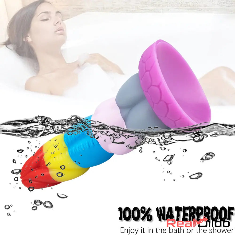 8.66in Silicone Rainbow Soft Big Dildo For Gay LGBT Adults Sex Toy Real Dildo