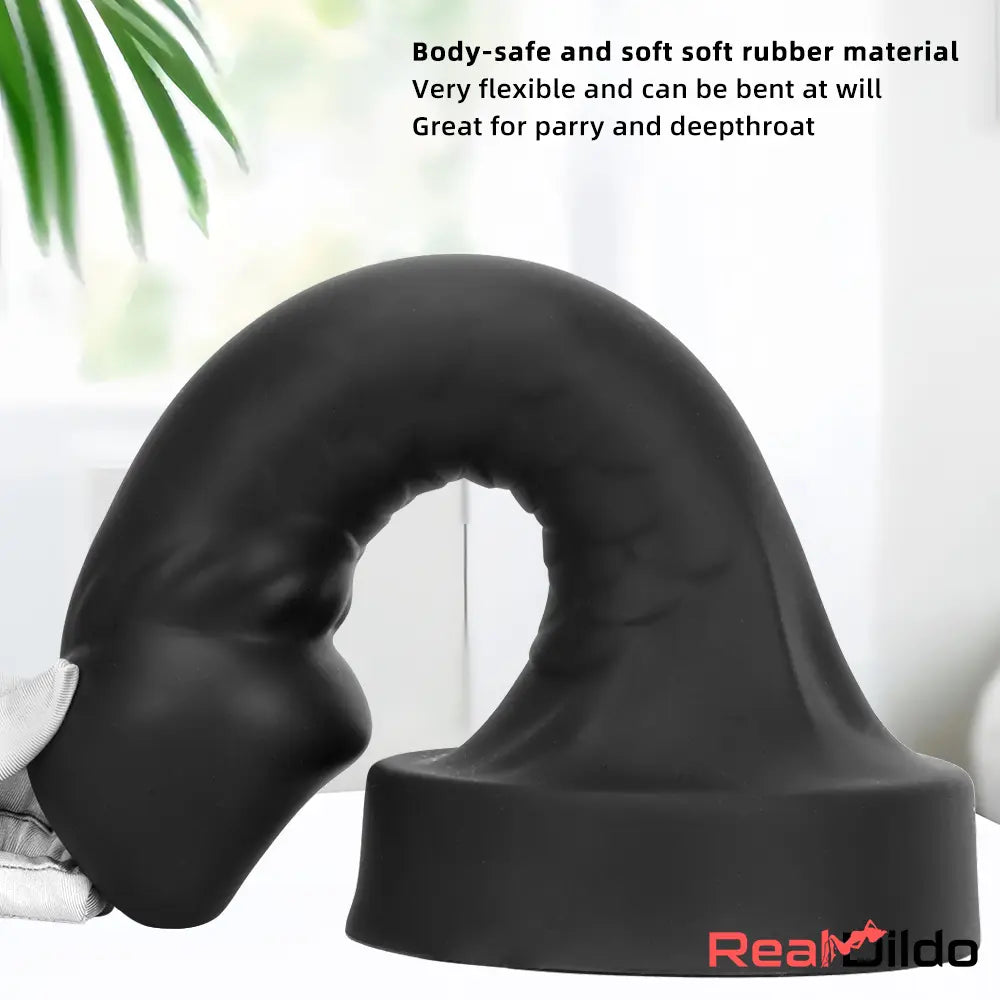 10.63in 12.6in 13.77in Silicone Big Soft Curved Black Dildo With Big Head Real Dildo