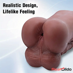 6.3in Premium 3D Real Silicone Flexible Ebony Dildo Soft Pocket Pussy Real Dildo
