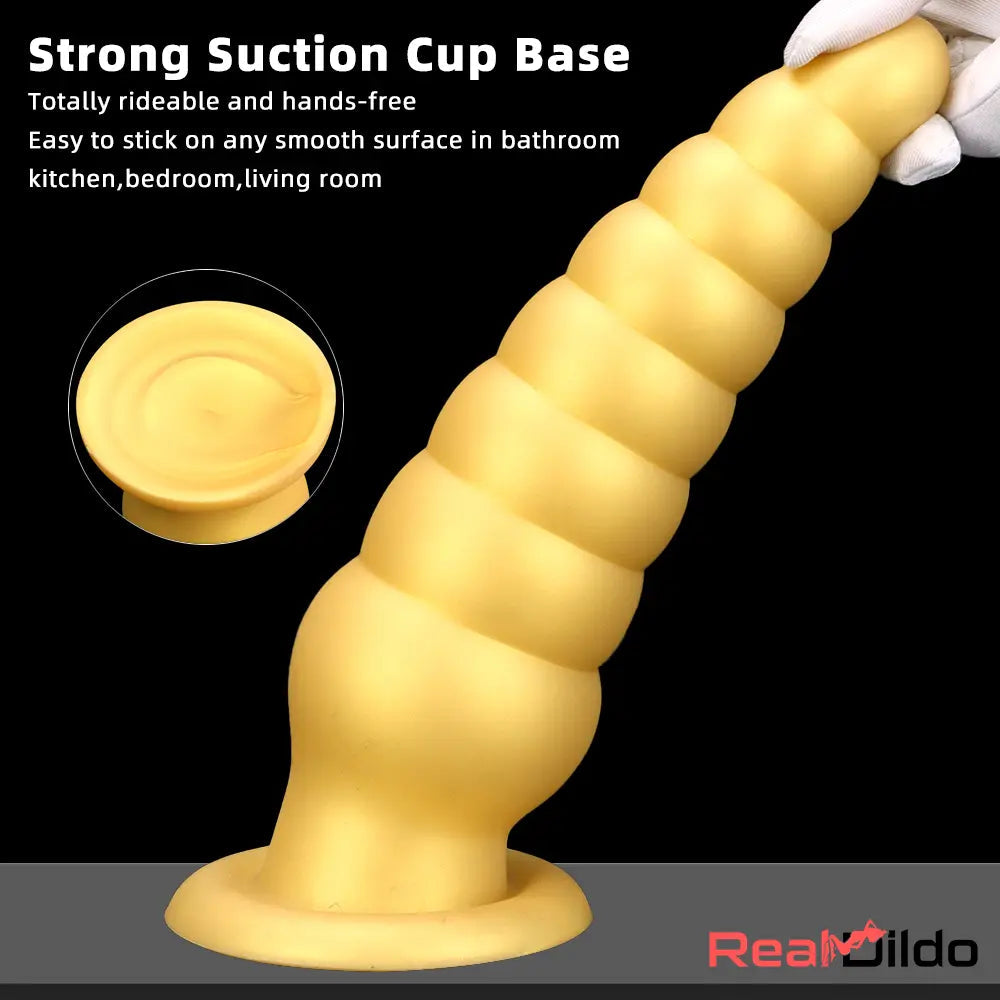 10.63in Soft Silicone Big Gold Butt Plug Dildo For Anal Expansion Toy Real Dildo