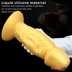 13.38in Super Long Big Silicone Soft Gold Dildo Vaginal Orgasm Masturbator Real Dildo