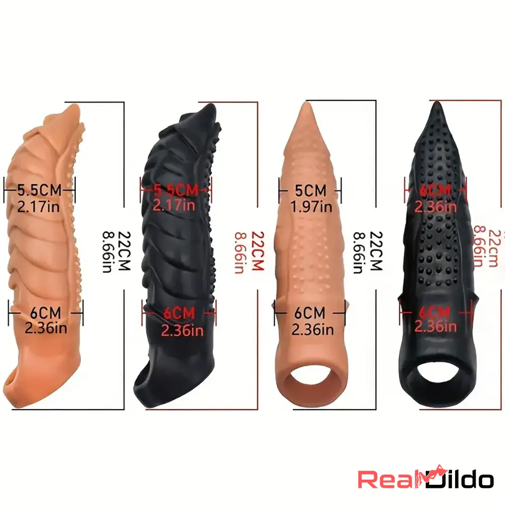 8.66in Wolf Head Silicone Cock Sleeve Big Dildo BDSM Sex Toy For Pleasure Real Dildo