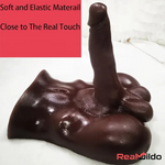 7.1in Silicone Flexible Dildo With TPE Sex Torso For Couples Lesbian Penis Real Dildo