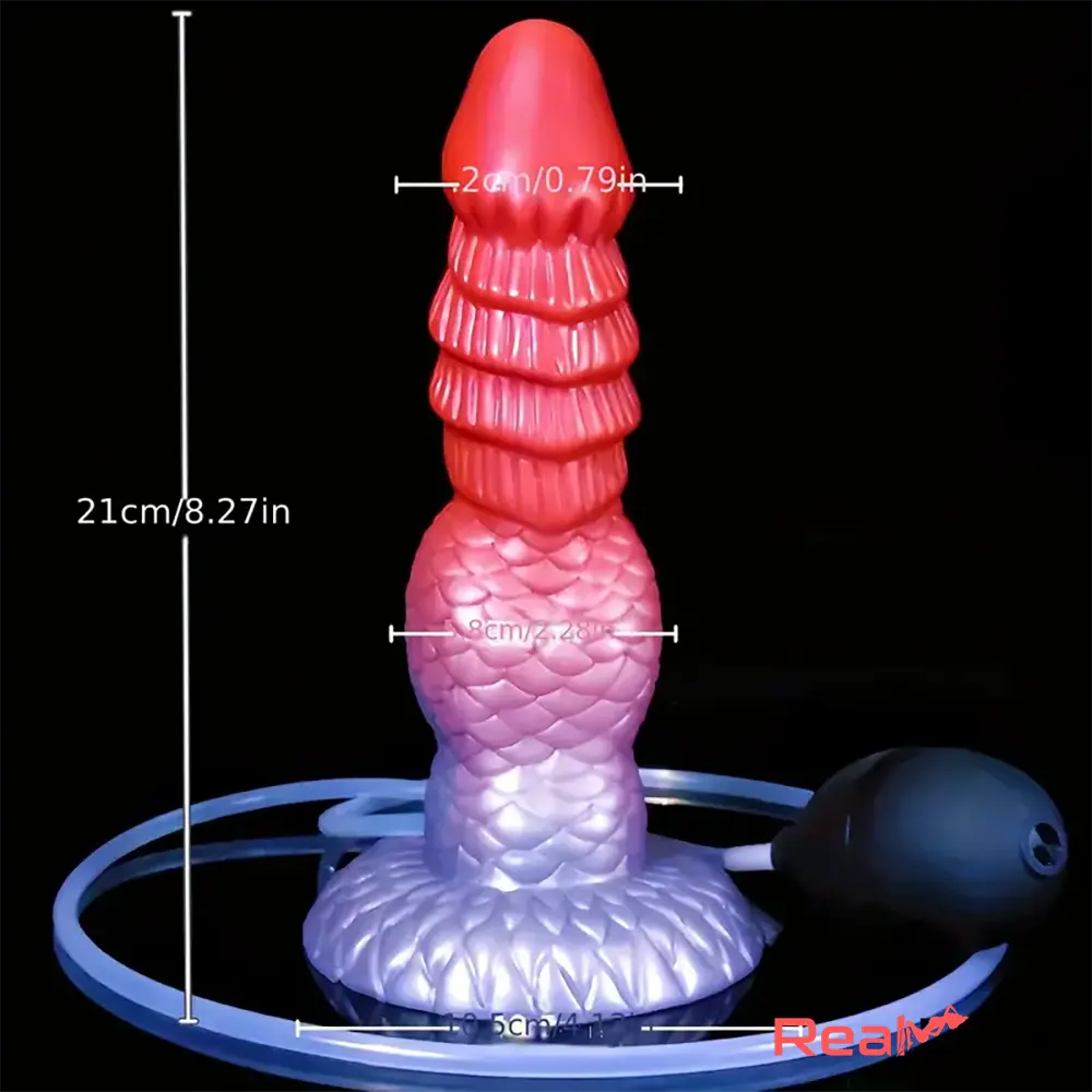 8.27in Fantasy Monster Squirting Dragon Big Silicone Soft Solo Play Dildo Real Dildo