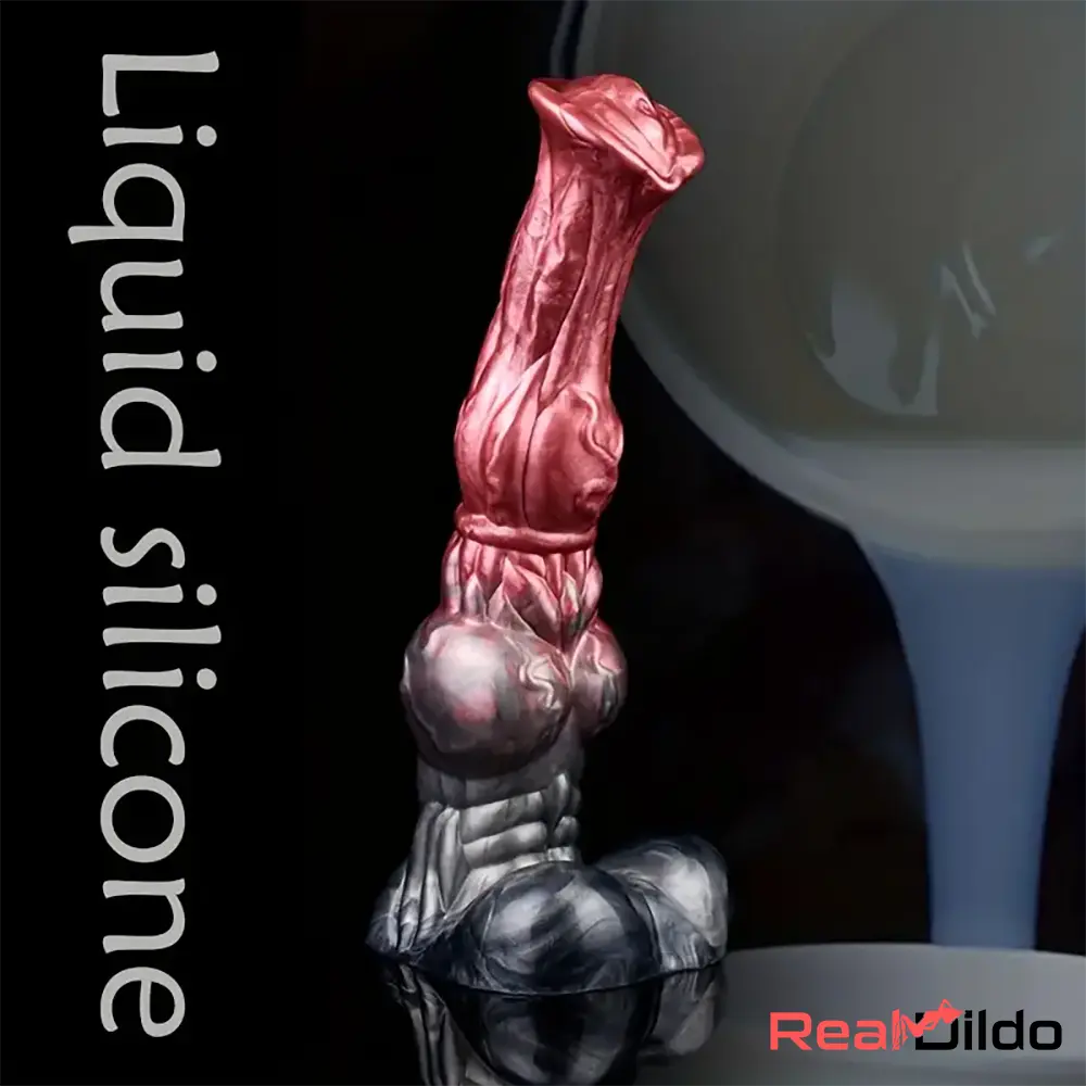 10.23in Large Animal Horse Cock Fantasy Silicone Soft Knotted Dildo Real Dildo