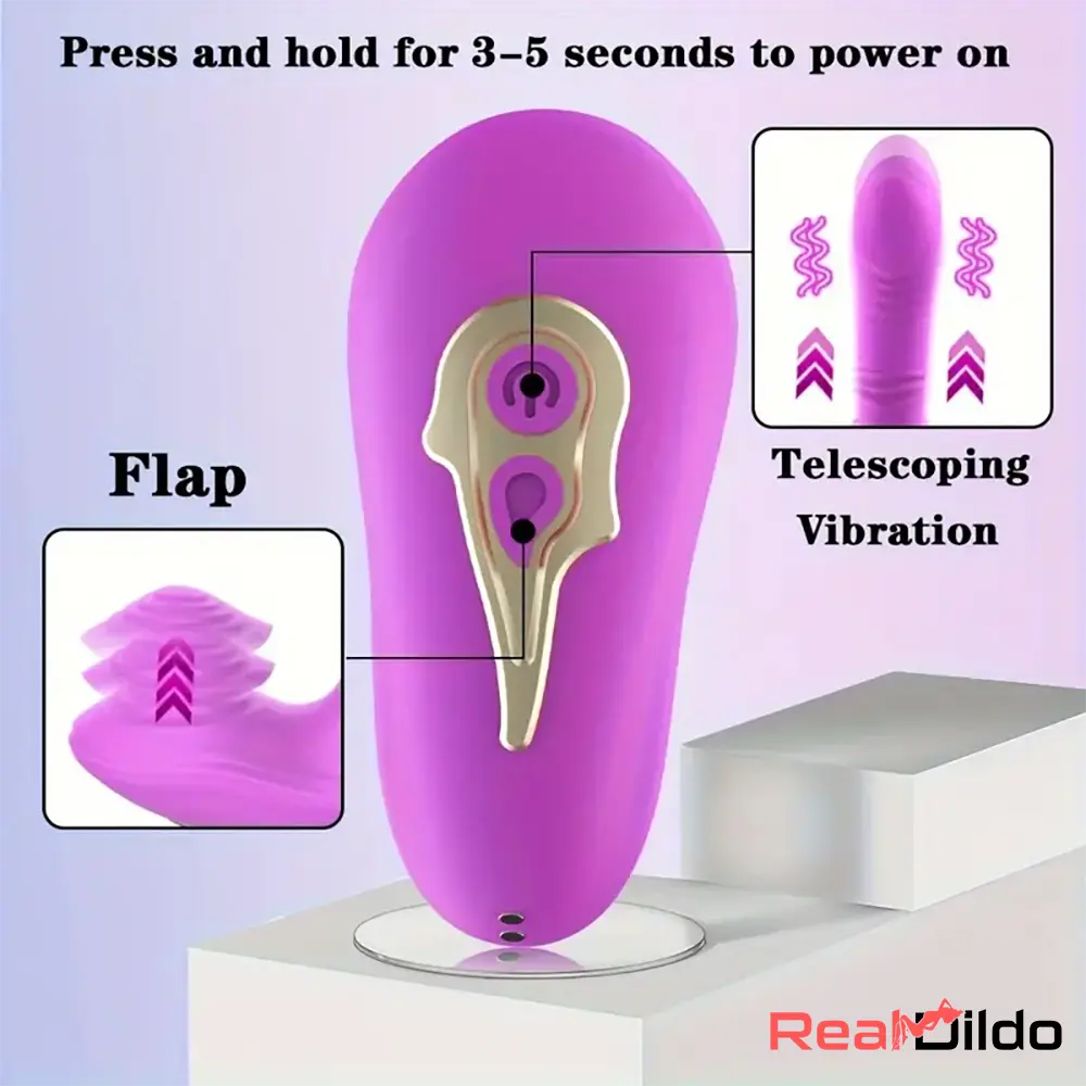 5.7in Automatic Thrusting Flapping Wearable Dildo G Spot Female Vibrator - Real Dildo