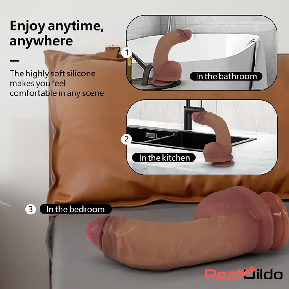 10.82in Extra Soft Silicone Big Curved Dildo For Clit Simulation Sex Toy Real Dildo